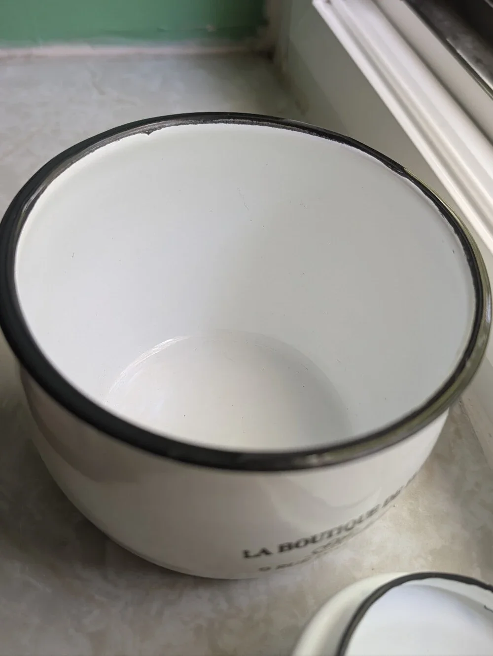 La Boutique De Fleurs Madeleine Enameled Metal Storage Canister